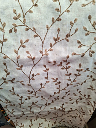 Natural taupe beige floral - natural,