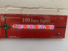 Vintage Christmas Lights 100 Multicoloured Fairy Lights With Spare Bulbs 1990’s
