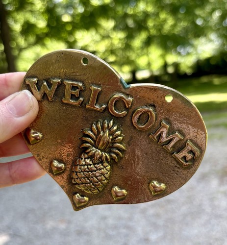 Brass welcome pineapple door - brass,