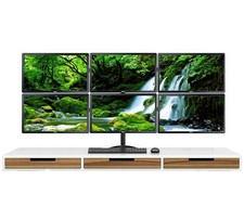 6 Monitor i7 6th Trading Tower PC Setup - 32GB RAM 1TB SSD / HDD Win11 GT710