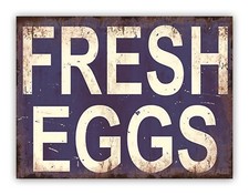 Fresh eggs metal sign - fresh,