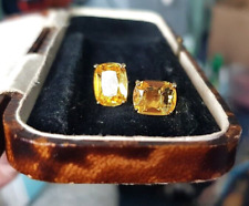 ❤️ 9ct Gold Citrine Stud Earrings Sim Gems 10 mm Gold Filled Gift Idea ❤️UK