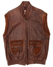 Vintage Mens Leather Gilet UK