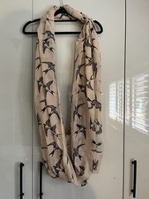 New Look Polyester Dusky Pink Swallow Bird Ladies Infinity  Scarf