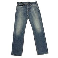 Levi's 514 Jeans Blue Mens 34W 30L Slim Straight Fit Red Tab Stretch Denim