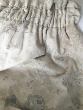 BESPOKE CABBAGES AND ROSES BLUE FABRIC INTERLINED CURTAINS