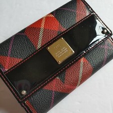 DAKS Wallet Womens Plaid Red