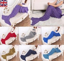 Mermaid Tail Handmade Blanket Crocheted Cocoon Sofa Beach Knit Lapghan Quilt Rug