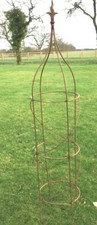 Rust Flame Metal Obelisk Extra Large Climbing Plant Garden Rusted Support 2m 