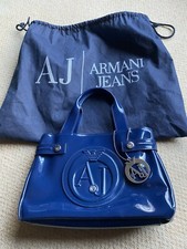 ladies Armani Jeans navy blue patent handbag + dust bag ?❤️