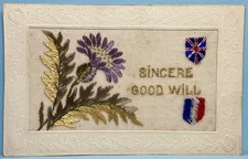 Vintage WWI Era Silk Postcard