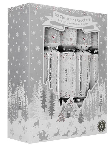 Festive silver snowflakes - silver,