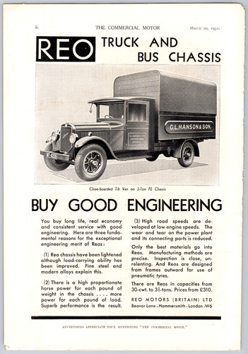 1931 advertising print - ad, reo