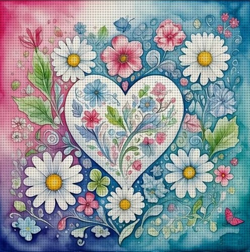 Flower heart printed - flower,