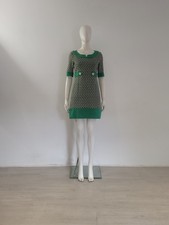 Orla Kiely Green Apple Dress UK 12 EU 40 Shift Vintage 60's Style Wiggle Mod Ska