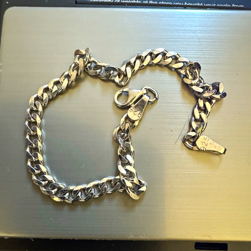 925 sterling silver curb link - silver,