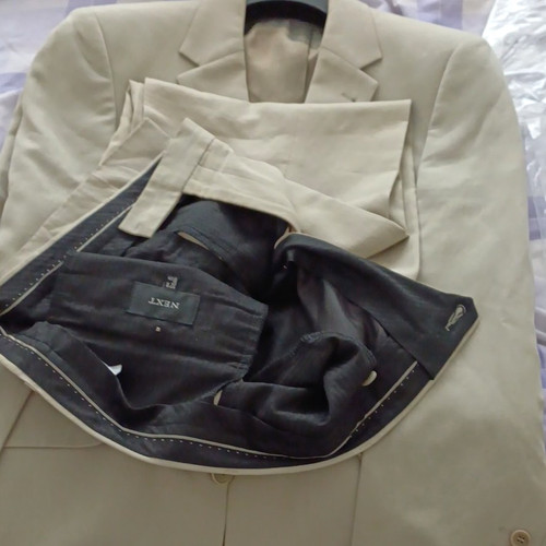 Next men beige piece suit - men's, 2-piece