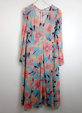 Monsoon Lilith Floral Blue Mix Dress Midi Size 18 £125 RRP NEW F2