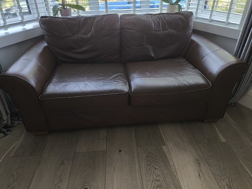 Genuine leather brown - leather, 2