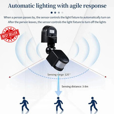 180° PIR Motion Sensor Switch Outdoor Movement Detector Light Sensor Switch