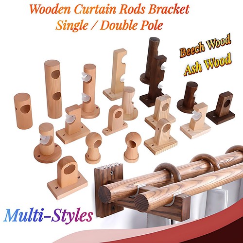 Wooden curtain rods - curtain, bracket