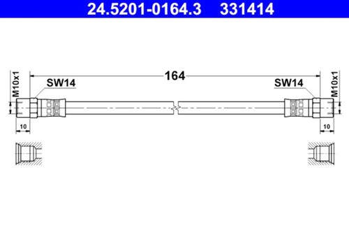 Brake hose ate fits seat - ate, vw