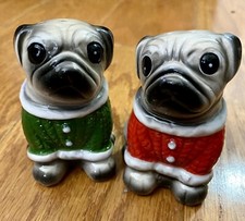 Vtg Holiday  Dog Pug Salt &