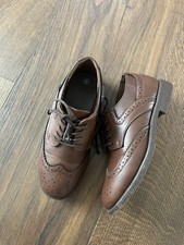 Matalan Boys brown brogue shoes size UK 1 eu 33 worn once