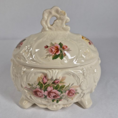 Vintage floral ceramic trinket - floral,