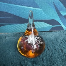 Beautiful And Heavy Handmade Teardrop Glass Flower Paperweight, vintage rare