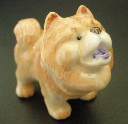Ceramic chow dog figurine - chow,