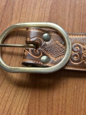 Men’s Tribal Leather Belt Cowboy Western Style Adjustable Leather Belt