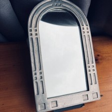 Vintage Charles Rennie Mackintosh Design Pewter Framed Mirror