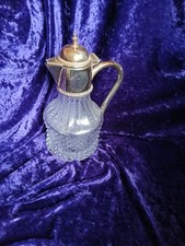 Antique Silver Lead Crystal Carafe, Stunning Heavy Item, Beautifully Cut