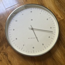 Newgate Brushed Chrome Large Statement Wall Clock 13.5” Across Big Clear Modern