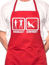 Problem Sorted Gone Fishing Angler BBQ Cooking Novelty Apron