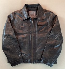 Leather Bomber Jacket Trucker Jacket Buffalo Skin Size 2XL - see size note