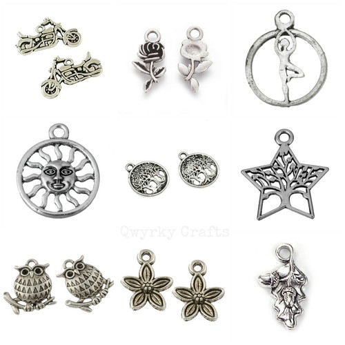 Tibetan silver charms pendants - silver,