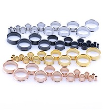 Ear Tunnel DOUBLE FLARED  Flesh Plug Stretcher Earlet Various Sizes 316 Steel