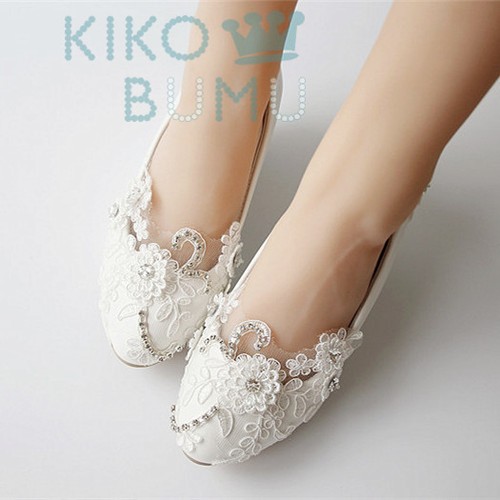 Vintage lace wedding wedge - wedding,