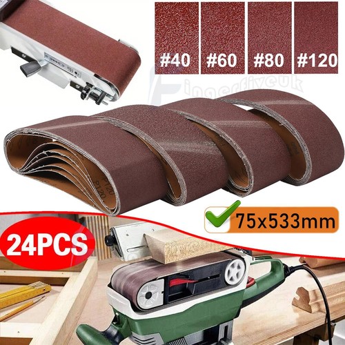 24x sanding belts 75x533mm - 24x,