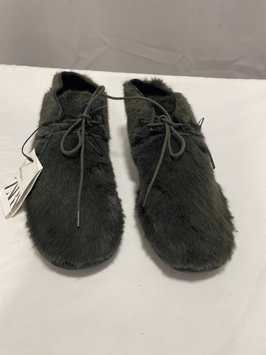 Zara green faux fur - zara,