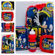 Sonic the Hedgehog Gift Set Back Pack, Lunch Bag Lunch Box & Drink Bottle Gift