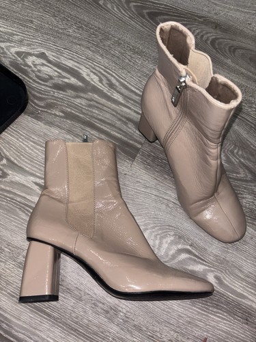 Zara nude patent crinkle - patent,