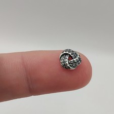 Genuine Pandora Silver Sparkling Love Knot Petite Floating Locket Charm #2654U