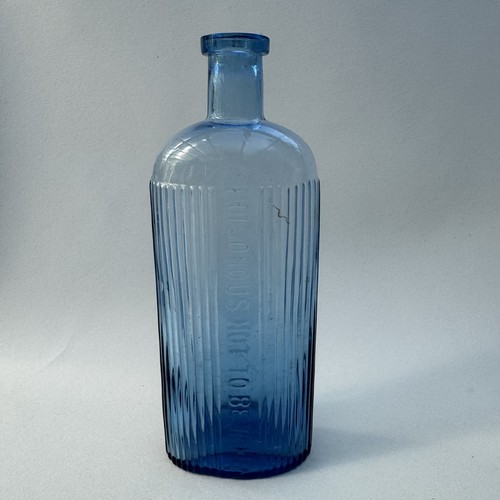 Vintage blue poison bottle - blue,