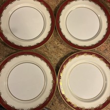 SET OF 4 AYNSLEY Burgundy GOLD