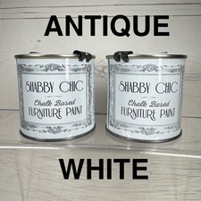 Shabby Chic Chalk Based Furniture Paint Antique White Matt Water Based 250ml X2