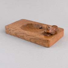 OAK Hand Carved CHICK BIRD PIN TRAY Desk Tidy VINTAGE Mouseman Interest RARE