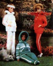 Knitting pattern copy 0205. Dolls clothes outfits for Barbie Sindy etc
